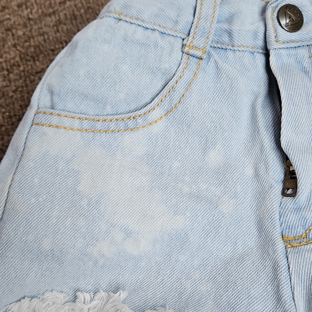 Vintage Guess Light Wash Jean Cutoff Shorts Sz 12M Kids Snaps Made In USA - Picture 7 of 8